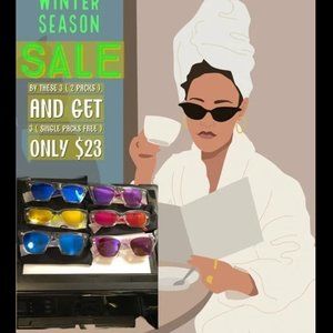 Trendy Sunglasses, Buy 3 (2pk sets), and get 3 (single's sets for free)